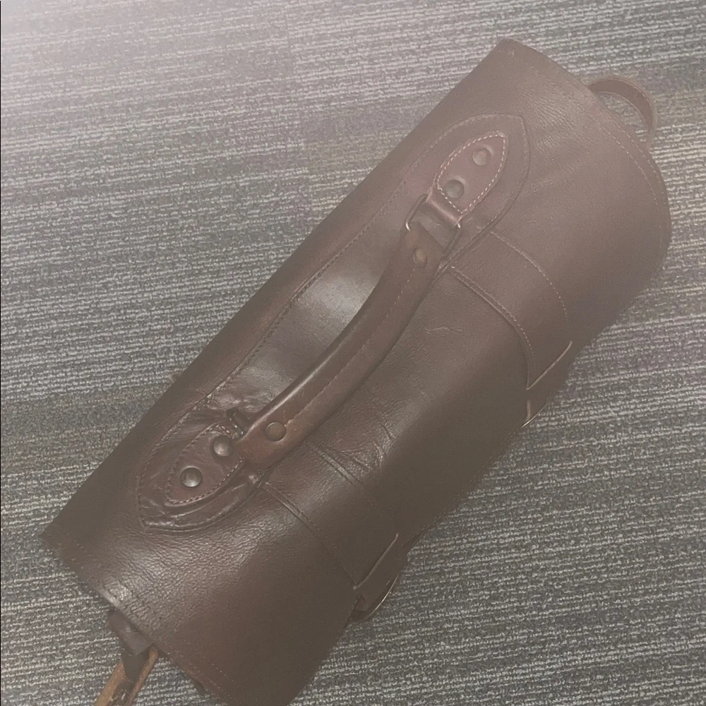Naturally Yours Brown vintage Leather Briefcase with long adjustable strap